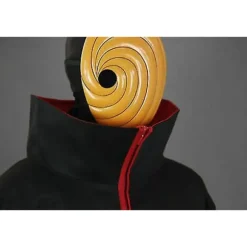 Naruto Akatsuki Tobi Uchiha Obito Kappe Kåbe Frakke + Resin Maske Cosplay Kostume -a L