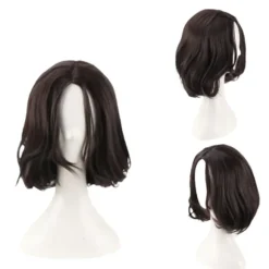Naturlig paryk til John Wick Cosplay, sort kort bølget paryk
