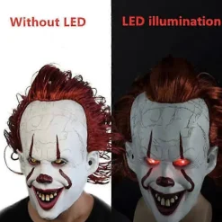 Neborn Joker Pennywise Maske Stephen King It Kapitel To 2 Horror Latexmasker Hjelm Klovn Halloween Fest Kostume Rekvisitter