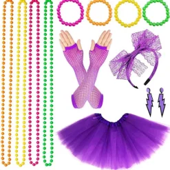 Neon 80'er Kostume Sæt Tutu Kjole 5 5