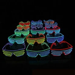 Neon LED Lysende Blinkende Briller Eyewear Til Natklub Halloween Rave Party Diskotek A