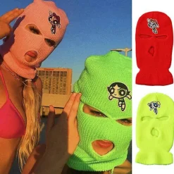 Neon Maske Vinterdækning 10 Farver Halloween Hue Til Fest Motorcykel Cykel Ski Pink-A