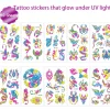 Neon Midlertidige Tatoveringer 10 Ark Drage Skorpion Glitter Tatoveringsklistermærker