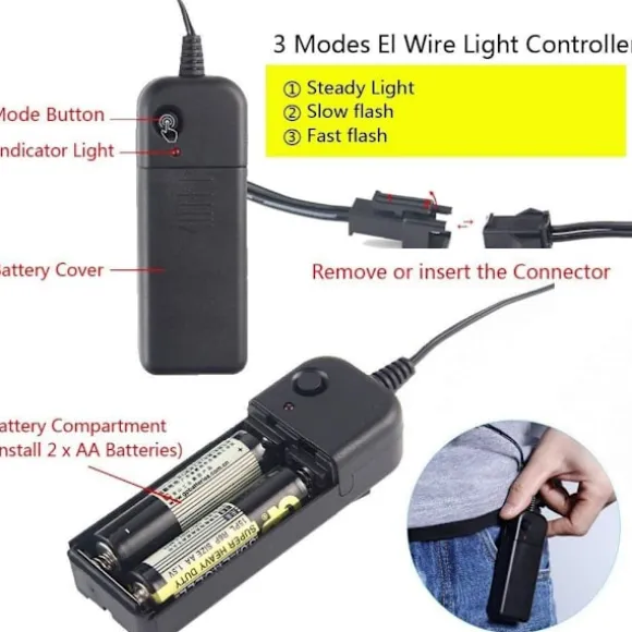 Neon Rave Briller (Lilla Blå) Blinkende LED Solbriller Lys Op