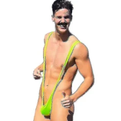 Neongrønne Bikini-badebukser til mænd