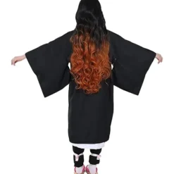 Nezuko Cosplay Kostume Anime Cosplay Outfit Sæt Halloween Kjole til Voksne Børn (140CM)
