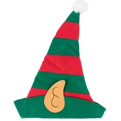 Nissehue Jule Nissehue Klovnehue Ører Rød Grøn Stribet Hue Julefrokost Dekorationer adult