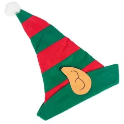 Nissehue Jule Nissehue Klovnehue Ører Rød Grøn Stribet Hue Julefrokost Dekorationer adult
