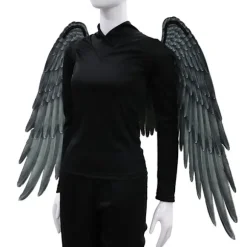 Non-Woven Stof Festlige Englevinger Halloween Overdimensionerede Sort Hvide Vinger Kostume rekvisitter Hvid Voksen-FY- White Adult Angel Wings