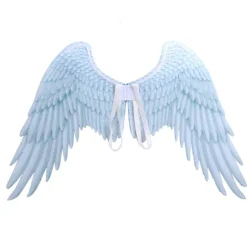 Non-Woven Stof Festlige Englevinger Halloween Overdimensionerede Sort Hvide Vinger Kostume rekvisitter Hvid Voksen-FY- White Adult Angel Wings