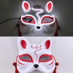 Ny Halloween Neon Maske Led Maske Maskerade Glow Party Masker i Mørket Halloween Sjove Masker Cosplay Kostume Tilbehør~10122