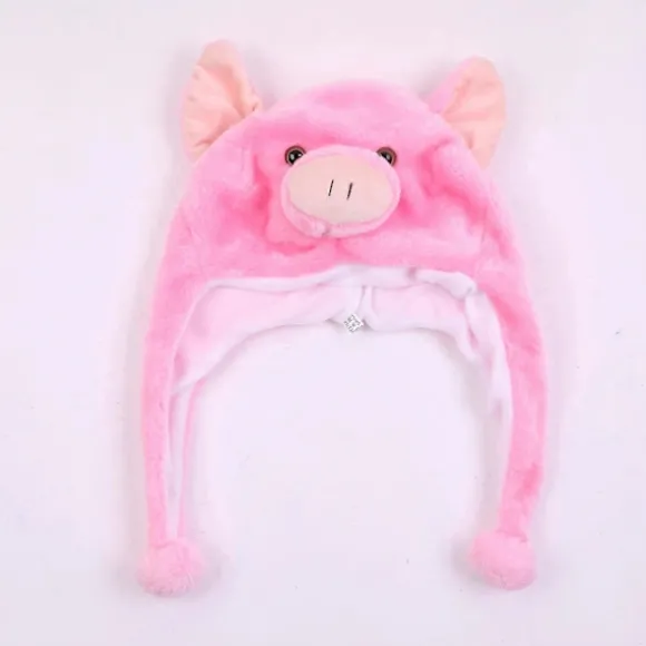 Ny stil krammedyr beanie superblød varm hue med øreklapper fluffy cosplay kostume flere stilarter vinterhue rosa får pink sheep
