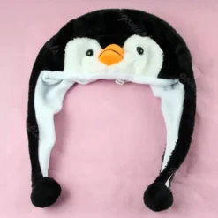 Ny Tegneserie Dyr Pingvin Maskot Plys Varm Varmere Hue Hat 1 stk