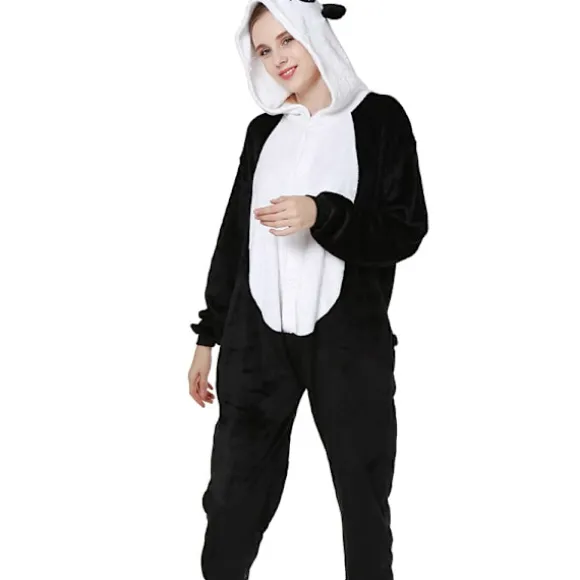 Nye efterårs- og vinterflanel dyre-onesies til hjemmet - Panda L