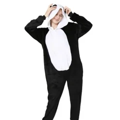 Nye efterårs- og vinterflanel dyre-onesies til hjemmet - Panda L