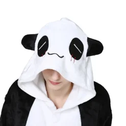 Nye efterårs- og vinterflanel dyre-onesies til hjemmet - Panda L