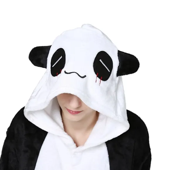 Nye efterårs- og vinterflanel dyre-onesies til hjemmet - Panda L