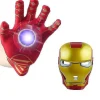 Nye Iron Man Maske Handske Kappe Skjold Sæt med Lys til Fest _y Handsker 2 Sæt