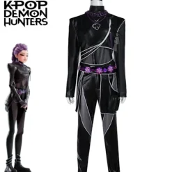 Nyt K-POP Demon Hunters Cosplay Kostume Rumi Mira Zoey Anime Kjole Sæt&Rumi Sort Dragt&L Rumi Black Suit L