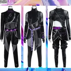 Nyt K-POP Demon Hunters Cosplay Kostume Rumi Mira Zoey Anime Kjole Sæt&Rumi Sort Dragt&L Rumi Black Suit L