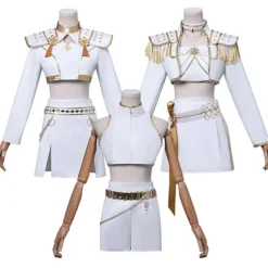 Nyt KPop Demon Hunters Cosplay Kostumesæt - Rumi Mira Zoey Halloween Fest Maskerade til Kvinder, Hvid Mira Uden Paryk XS Adults Mira Without Wig
