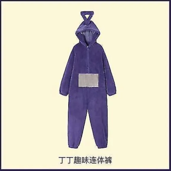 Nyt Teletubbies-kostume til voksne Lala Tinky Winky Onesies Cosplay Julepyjamas Pyjamas Halloween Dyre-natdragt Jumpsuit Tinky Winky Costume Adult S | Fyndiq