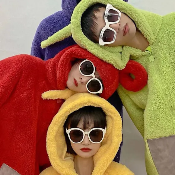 Nyt Teletubbies-kostume til voksne Lala Tinky Winky Onesies Cosplay Julepyjamas Pyjamas Halloween Dyre-natdragt Jumpsuit Tinky Winky Costume Adult S | Fyndiq
