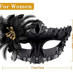Ocean Couple Venetiansk Maske Maskerademaske Kvinde Blonder Venetiansk Ma