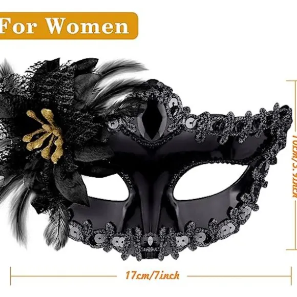 Ocean Couple Venetiansk Maske Maskerademaske Kvinde Blonder Venetiansk Ma
