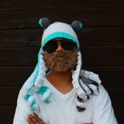 Octopus Voksen Tentakel Hue Håndvævet Strikket Octopus Hue Jul Halloween Kostume Cosplay (Hvid)