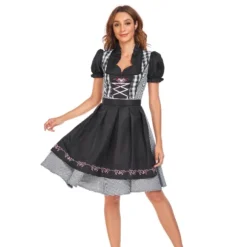 Oktoberfest Bodycon Kjole til Kvinder, Ternet Tysk Ølfestival Cosplay Bayersk Kjole Halloween Maskerade black xl