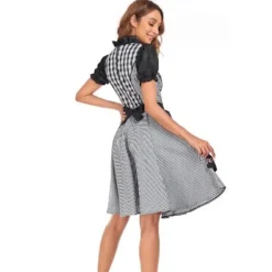 Oktoberfest Bodycon Kjole til Kvinder, Ternet Tysk Ølfestival Cosplay Bayersk Kjole Halloween Maskerade black xl