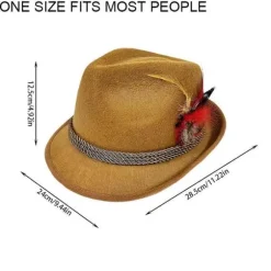 Oktoberfest Hat Widget Øl Trilby Dejlige Homburg Hatte Hovedbeklædning Fest Foto Rekvisitter Gaver Oktoberfest dark brown jazz hat