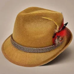 Oktoberfest Hat Widget Øl Trilby Dejlige Homburg Hatte Hovedbeklædning Fest Foto Rekvisitter Gaver Oktoberfest dark brown jazz hat