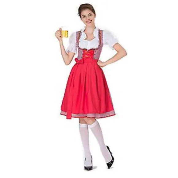 Oktoberfest kostume til kvinder - Kjole kostume Bayersk karnevalsfest, 100% nyt