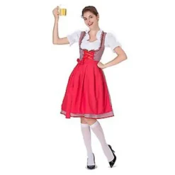 Oktoberfest kostume til kvinder - Kjole kostume Bayersk karnevalsfest, 100% nyt