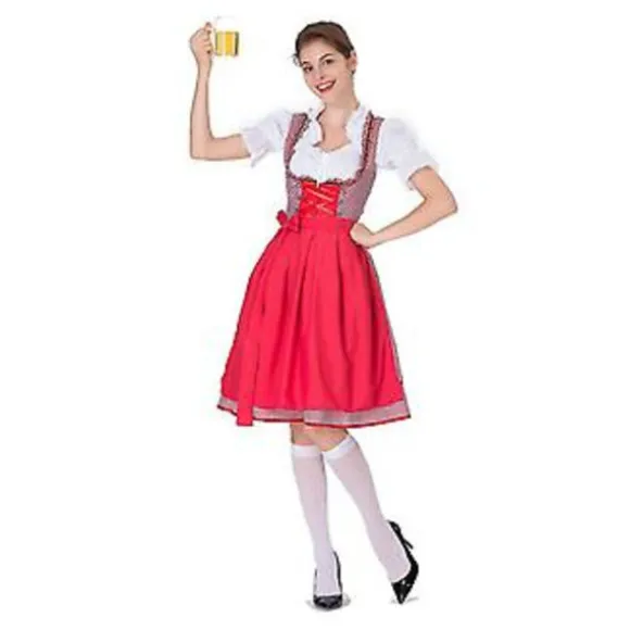Oktoberfest kostume til kvinder - Kjole kostume Bayersk karnevalsfest, 100% nyt