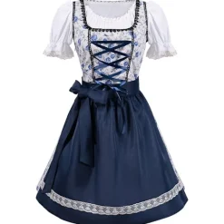 Oktoberfest Kostumefest Tøj Cosplay Hjælpemiddel Bær V-ringet Kjole Blå blue M