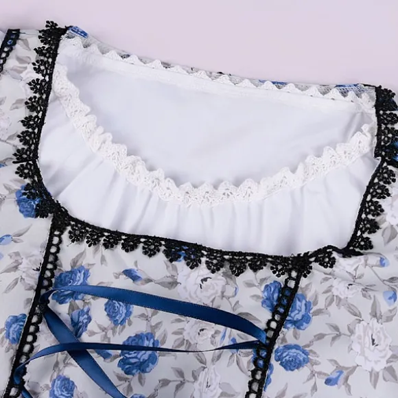 Oktoberfest Kostumefesttøj Cosplay Pigekjole V-ringet Blå blue L