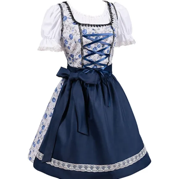 Oktoberfest Kostumefesttøj Cosplay Pigekjole V-ringet Blå blue L