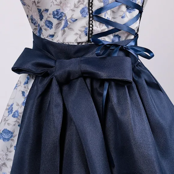 Oktoberfest Kostumefesttøj Cosplay Pigekjole V-ringet Blå blue L