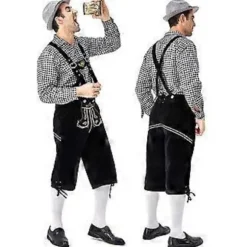 Oktoberfest og Ølfestival Herre Bayersk Oktoberfest Kostumesæt (2XL Sort)