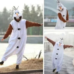 Olaf Frozen Voksen Snemand Kostume Kigurumi Pyjamas Pyjamas Ozq Høj Kvalitet [FW] XL XL