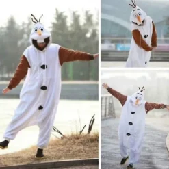 Olaf Frozen Voksen Snemand Kostume Kigurumi Pyjamas Ozq Høj Kvalitet