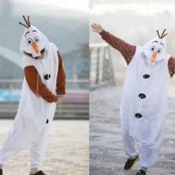Olaf Frozen Voksen Snemand Kostume Kigurumi Pyjamas Ozq Høj Kvalitet