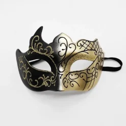 One Piece Halv Ansigt Malet - Sort Guld Halv Ansigt Malet Maske til Mænd Spray Malet Maske til Mænd og Kvinder