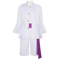 One Piece Luffy Cos Suit Solgud Nika Luffy Awakening Kostume Halloween Party Sæt (2XL)