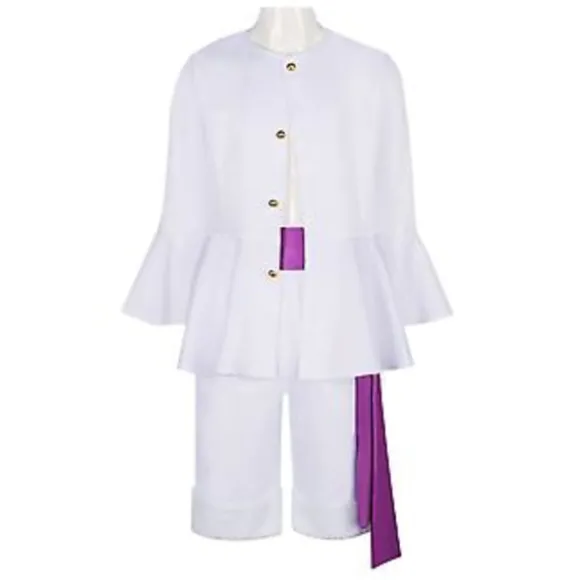One Piece Luffy Cos Suit Solgud Nika Luffy Awakening Kostume Halloween Party Sæt (2XL)