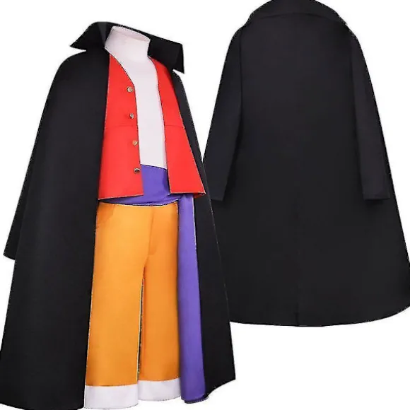 One Piece Serie Wano Country Monkey D Luffy Cosplay sæt inklusive hat (2XL)