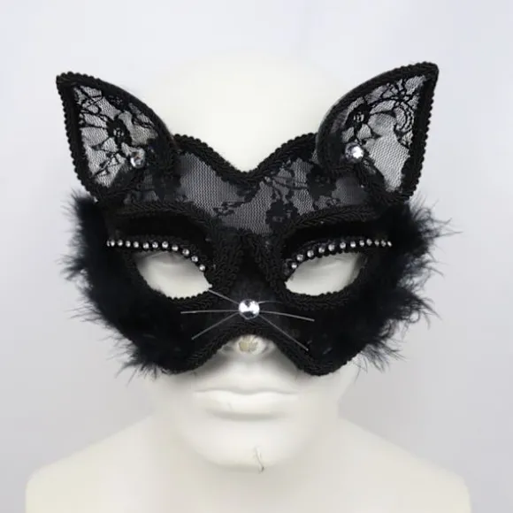 One Piece Sort Maske Masquerade Maske Blonder Sexet Kvinde